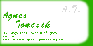 agnes tomcsik business card